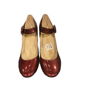 Marc Fisher Shiny Burgundy Heels